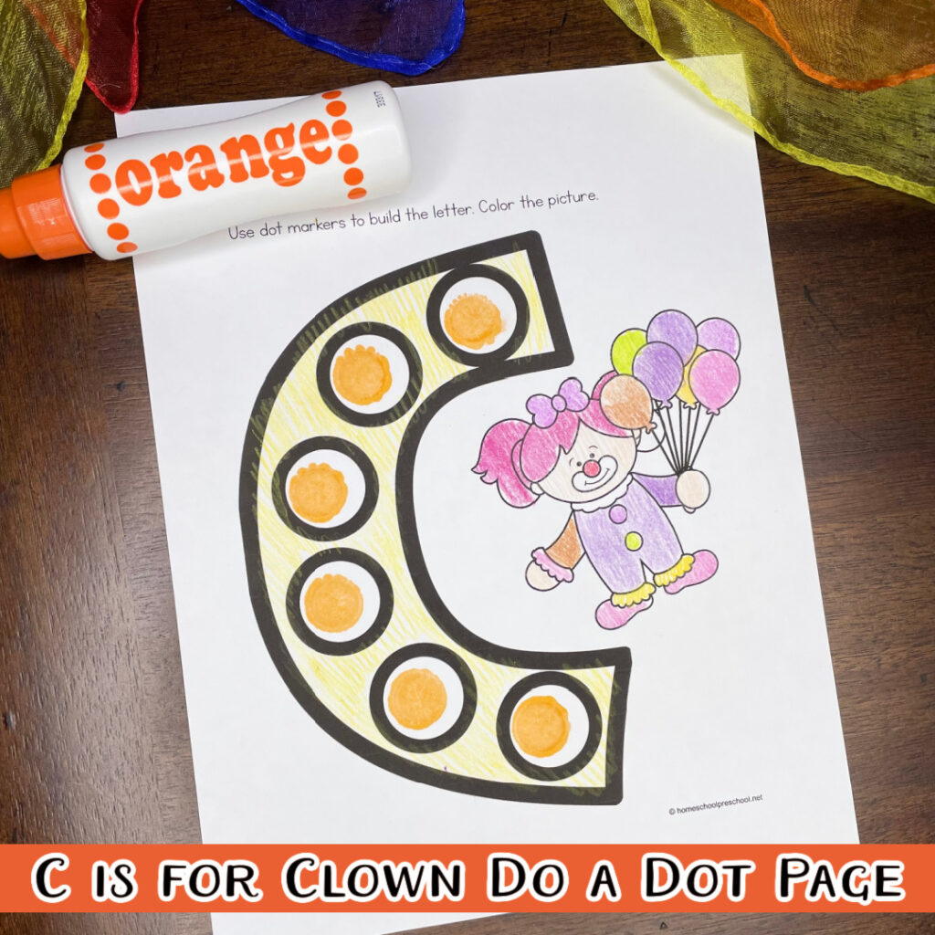 clown-dot-page-1024x1024 C is for Clown Printable