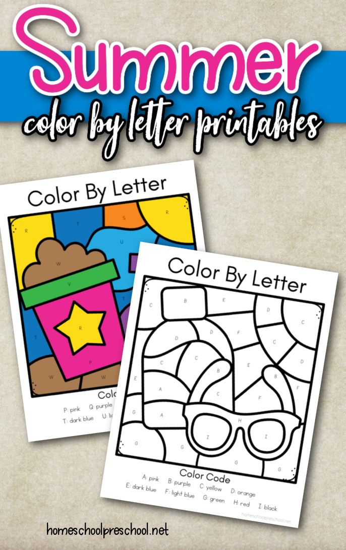 Summer Color by Letter Printable