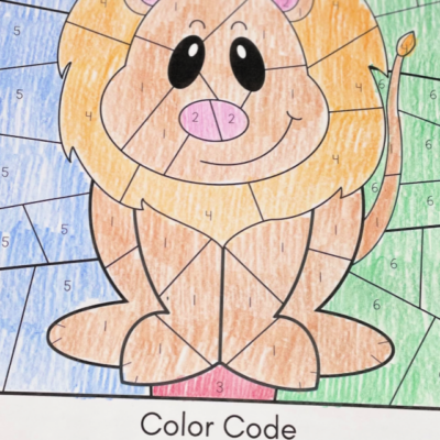 Zoo Animals Color by Number Story