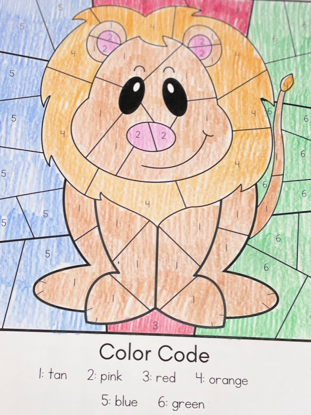 Zoo Animals Color by Number Story