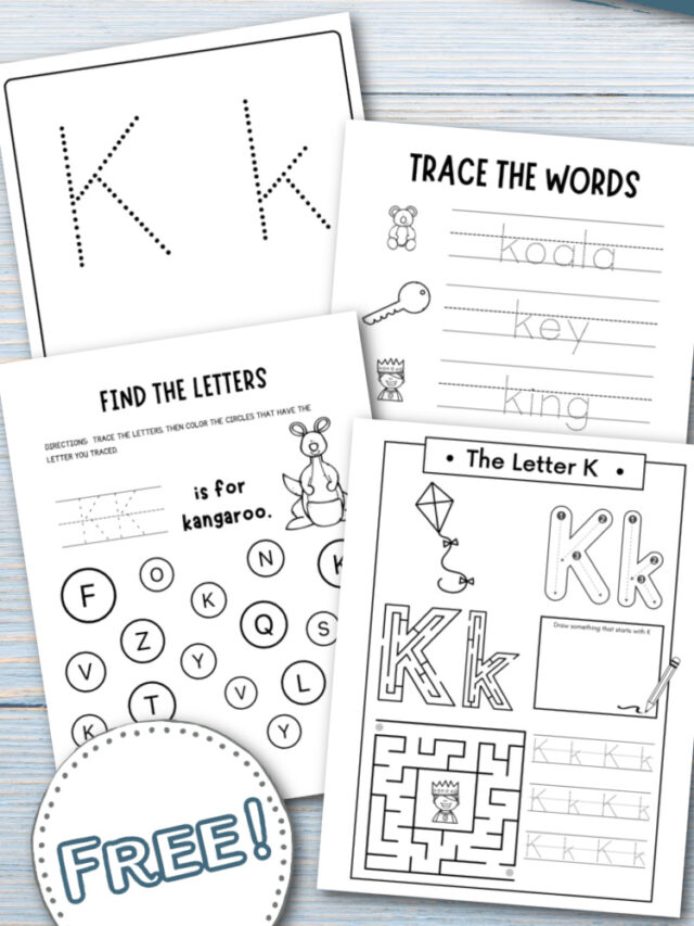 Letter K Preschool Worksheets Story