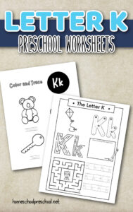 Letter K Preschool Worksheets
