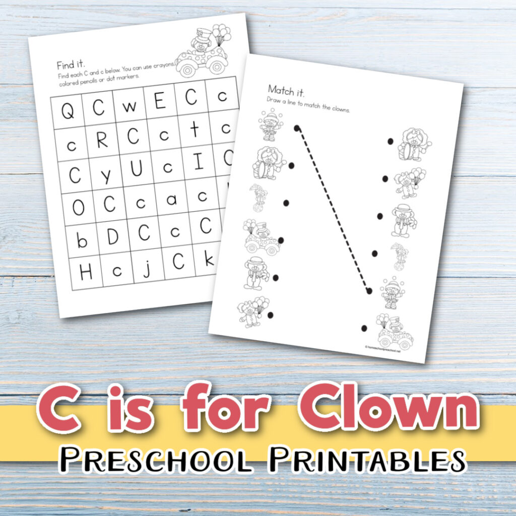 more-c-is-for-clown-pages-1024x1024 C is for Clown Printable
