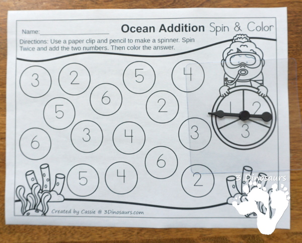 oceanadditionspincolor1 Ocean Themed Math Activities