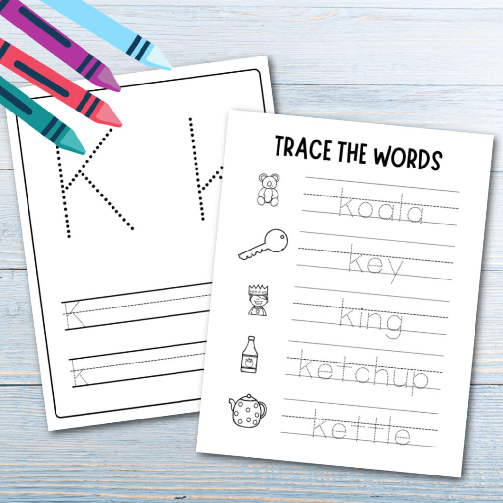tracing-letter-k-1024x1024 Letter K Preschool Worksheets