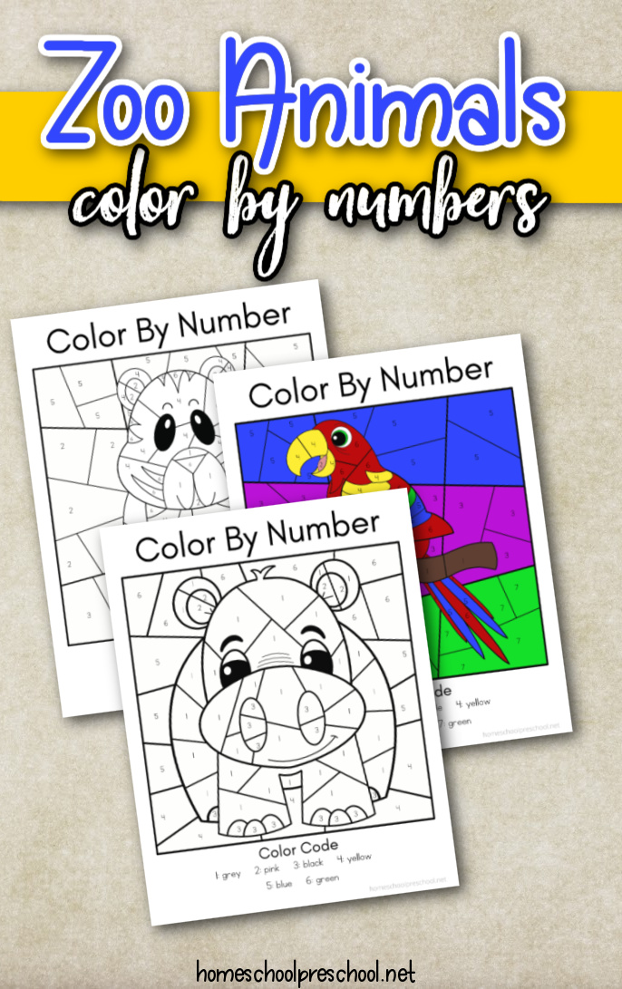 zoo-animal-color-by-number Zoo Animals Color by Number