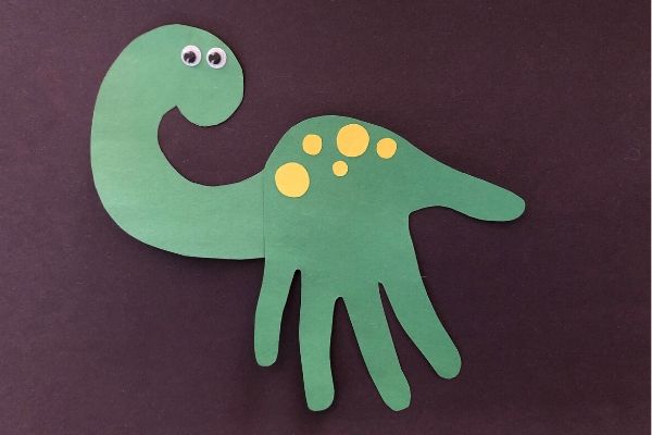 Dinosaur-Handprint-Craft-Black Dinosaur Crafts for Toddlers