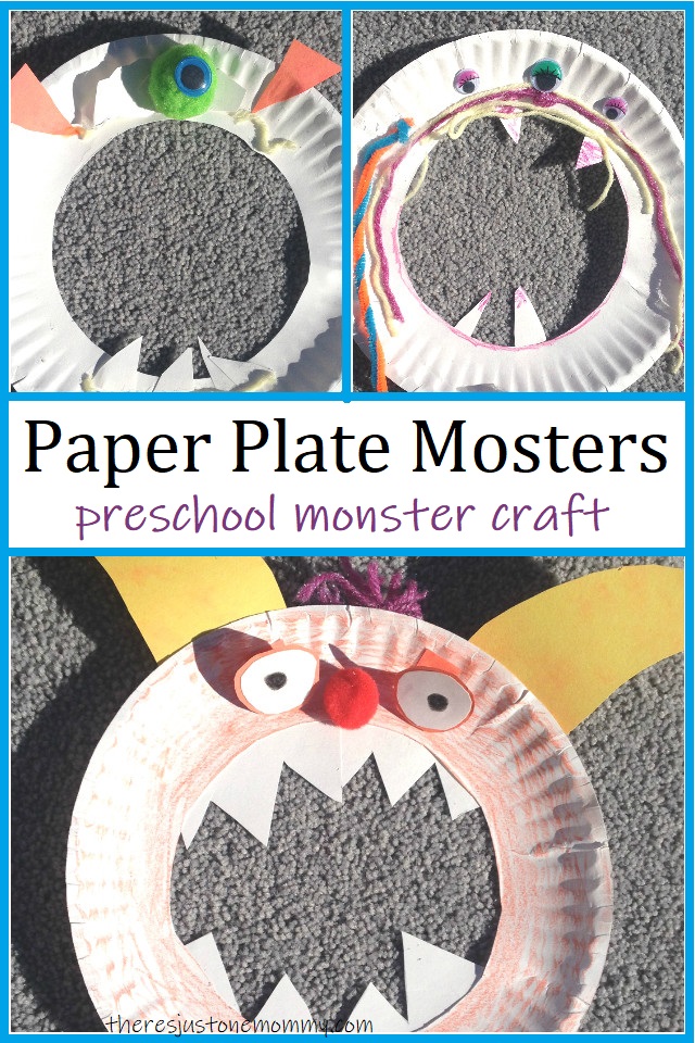 paper-plate-monster-craft Halloween Crafts for Kids