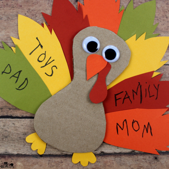 Cardboard-Thankful-Turkey-Thanksgiving-Craft-Instagram Thankful Crafts for Preschoolers