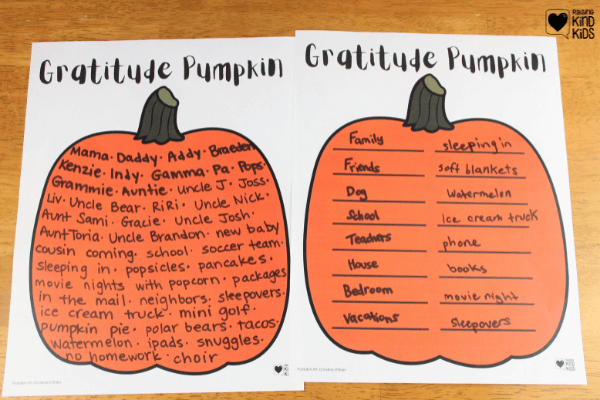 Gratitude-Pumpkin-Printable-6 Thankful Crafts for Preschoolers