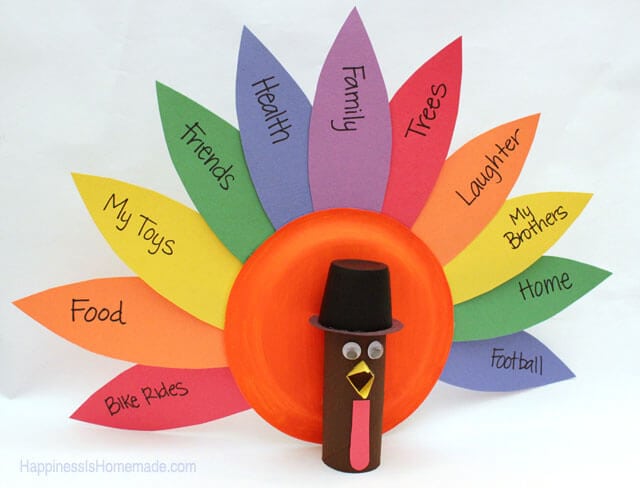 Thanksgiving-Gratitude-Turkey-Kids-Craft Thankful Crafts for Preschoolers