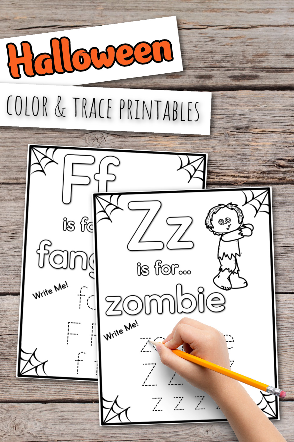 halloween-trace-and-color Letter Tracing Coloring Pages
