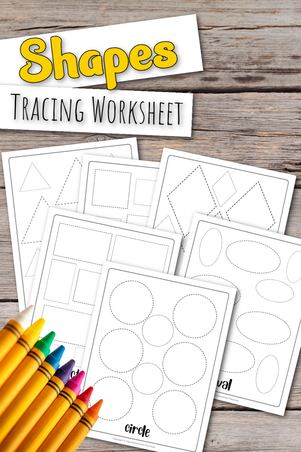 learning-shapes-worksheets Shape Tracing Worksheets