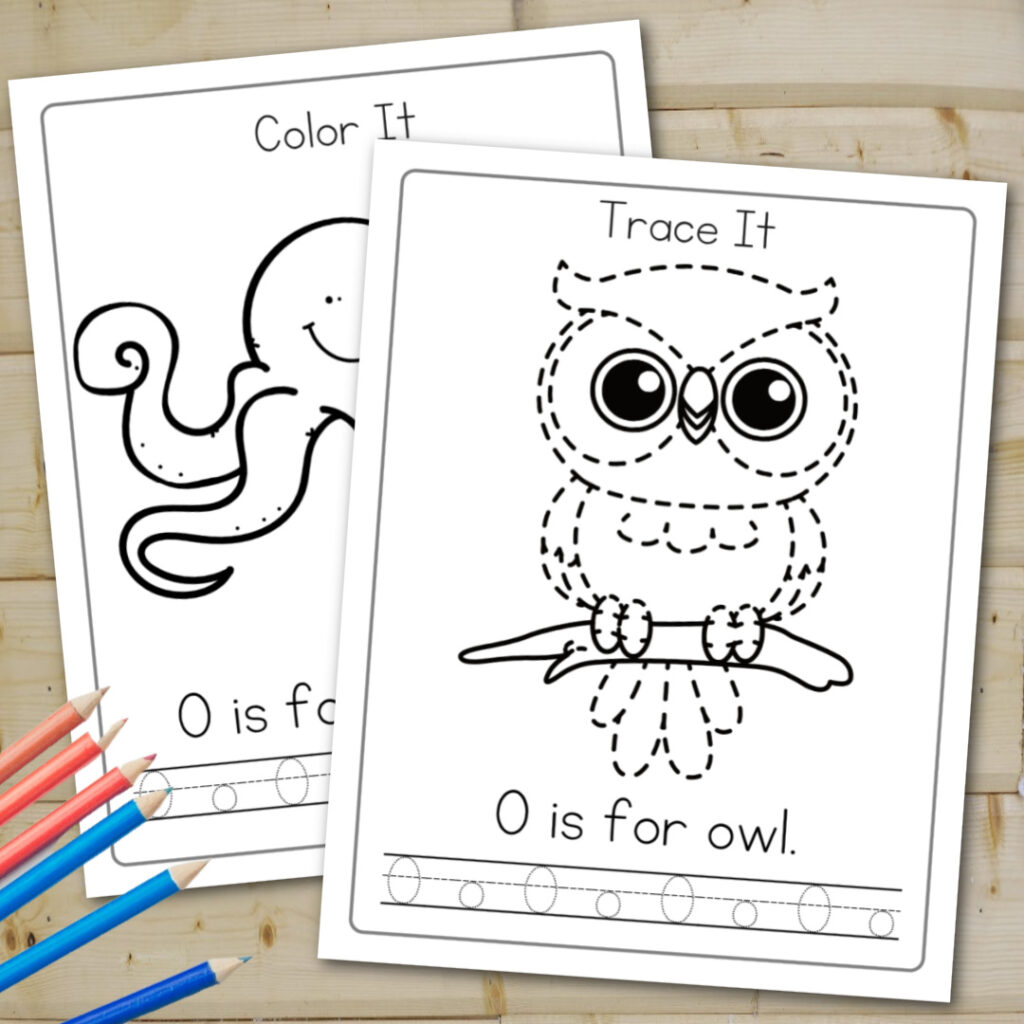 letter-o-color-and-trace-1024x1024 Letter O Worksheets for Preschool