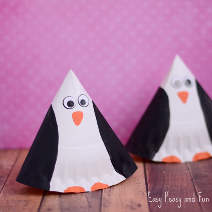 Cute-Paper-Plate-Penguin-Craft Paper Plate Winter Animals