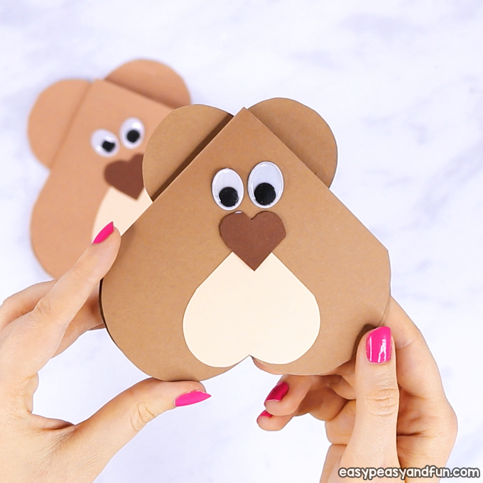 Heart-Bear-Craft-for-Kids Valentine Heart Animals
