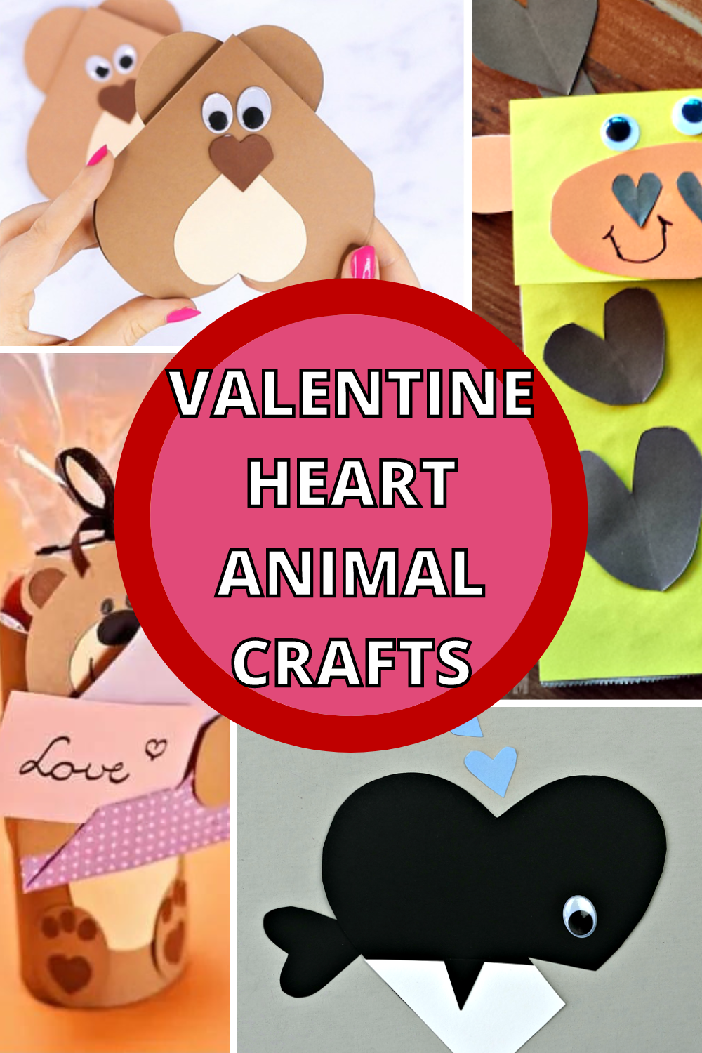Valentine-heart-animals-crafts Valentine Heart Animals