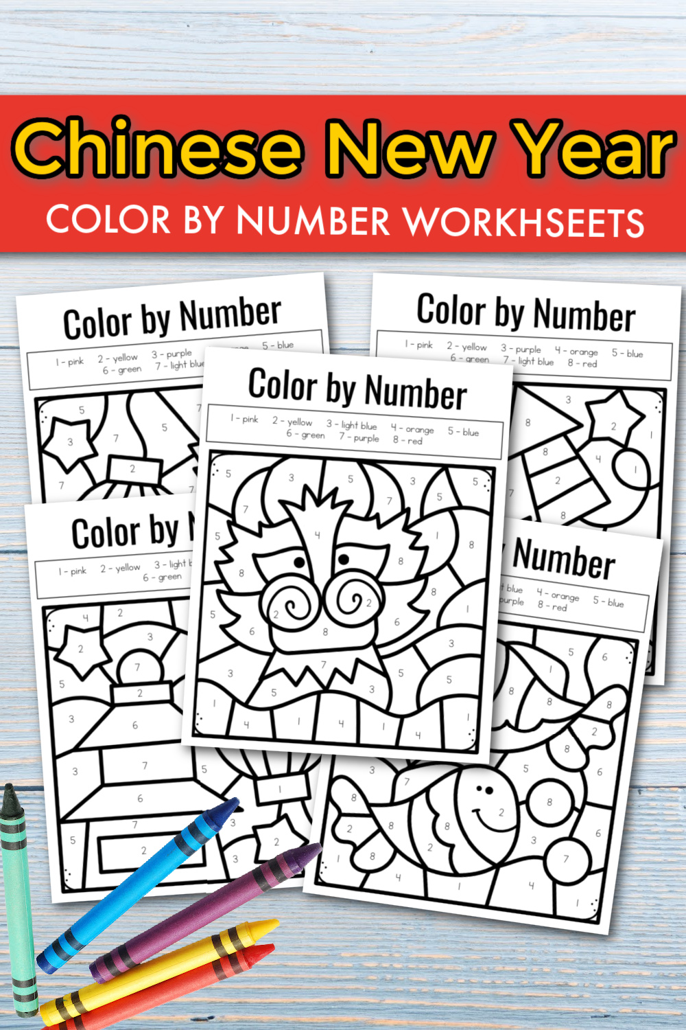 color-by-number-printable-sheets Chinese New Year Color by Number