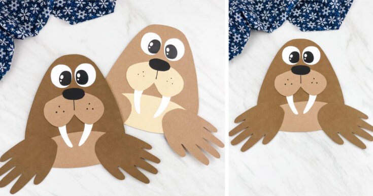 handprint-walrus-craft-image-FB-735x386 Handprint Winter Animals Crafts