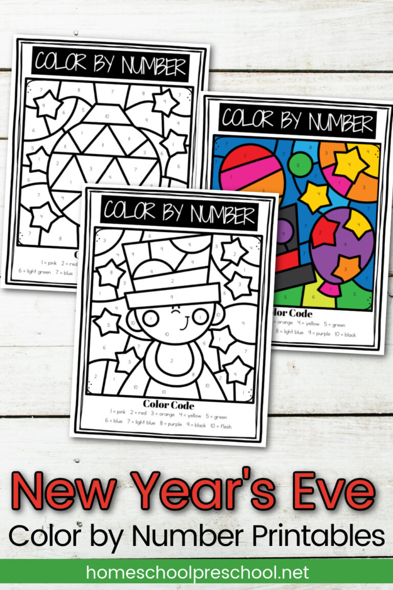 New Year Color By Number Free Printables