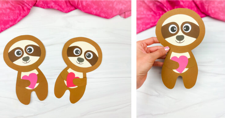 sloth-valentine-craft-kindergarten-image-FB-735x386 Valentine Heart Animals