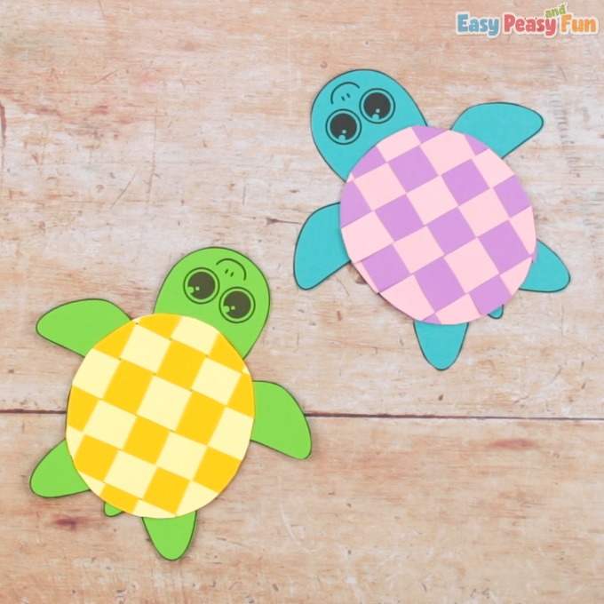 Paper-Weaving-Turtle-Craft Paper Weaving Animals
