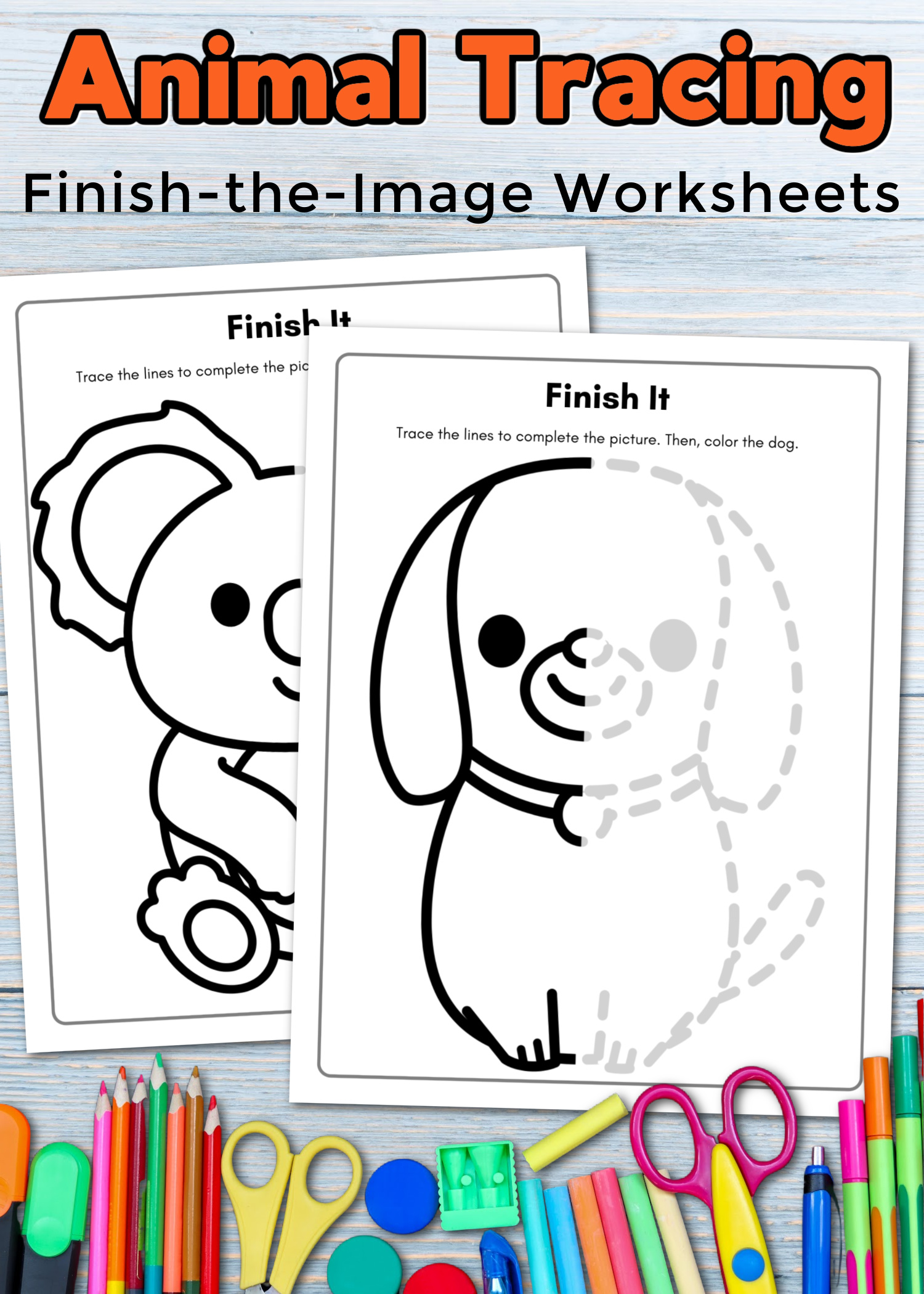 animal-coloring-pages Animal Tracing Worksheets