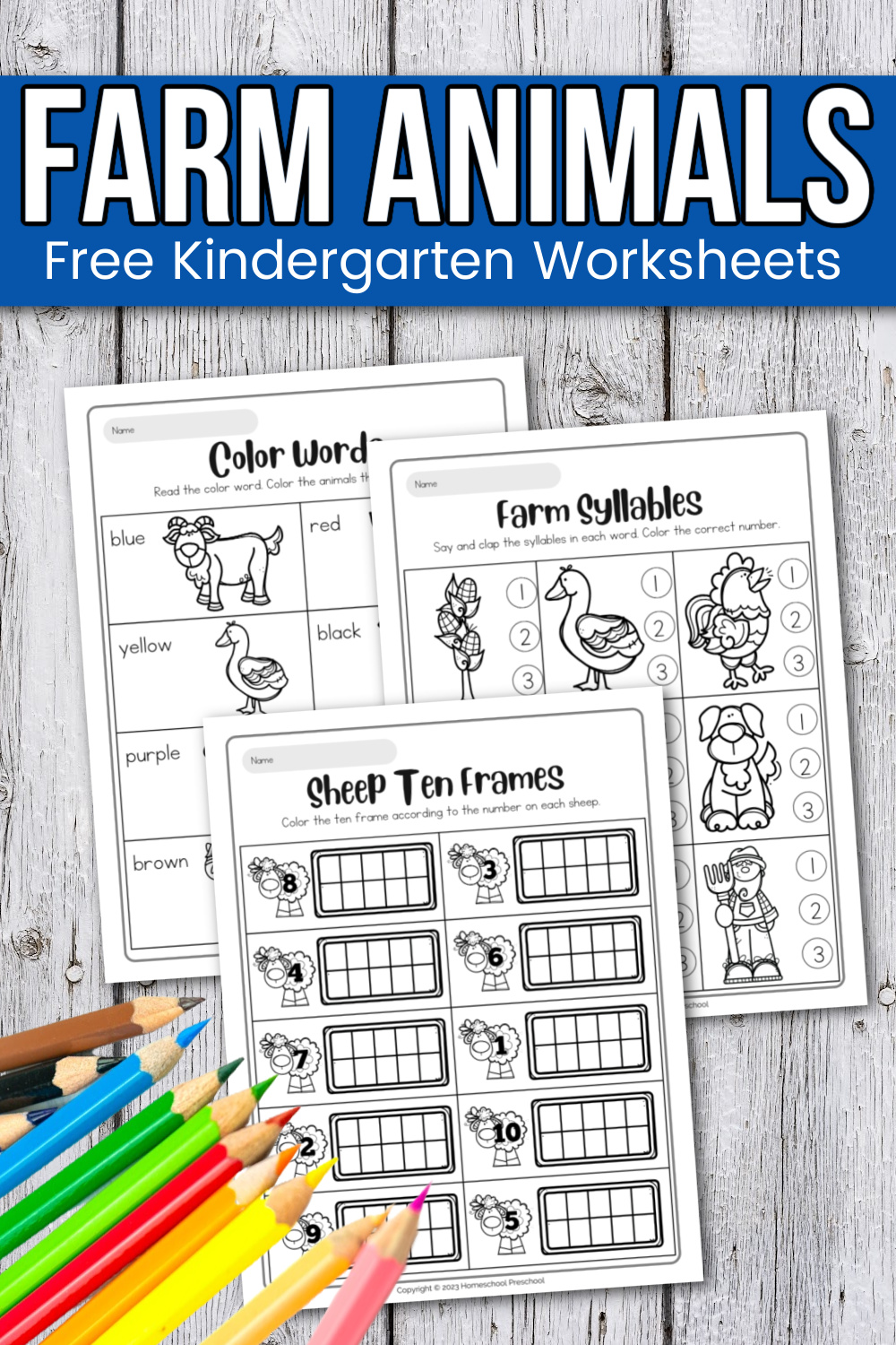 free-animals-coloring-pages-pdf Printable Farm Animal Worksheets for Kindergarten