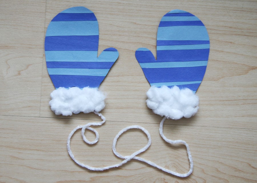 Simple Construction Paper Mittens for Preschoolers