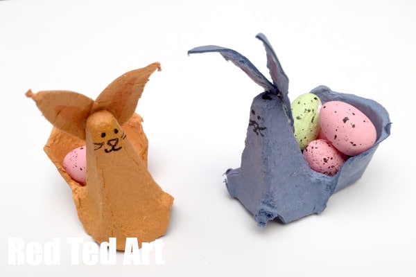 Egg-Carton-Crafts-Easter-Bunny Rabbit Crafts for Preschoolers