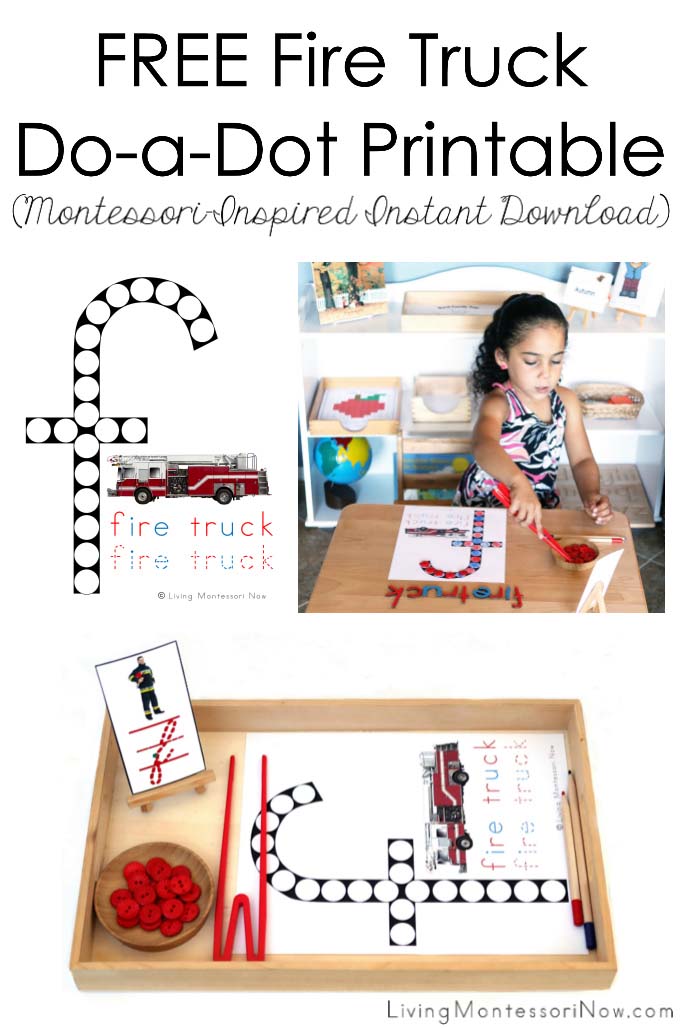 FREE-Fire-Truck-Do-a-Dot-Printable-Montessori-Inspired-Instant-Download Free Firefighter Printables