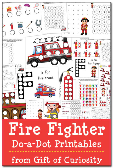 Fire-Fighter-Do-a-Dot-Printables-Gift-of-Curiosity Free Firefighter Printables