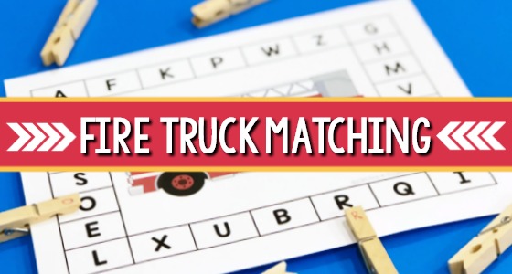 Fire-Truck-Letter-Matching-Clothespin-Activity Free Firefighter Printables