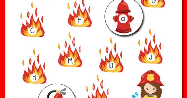 Firefighter-ABC-Game-Fire-Safety Free Firefighter Printables