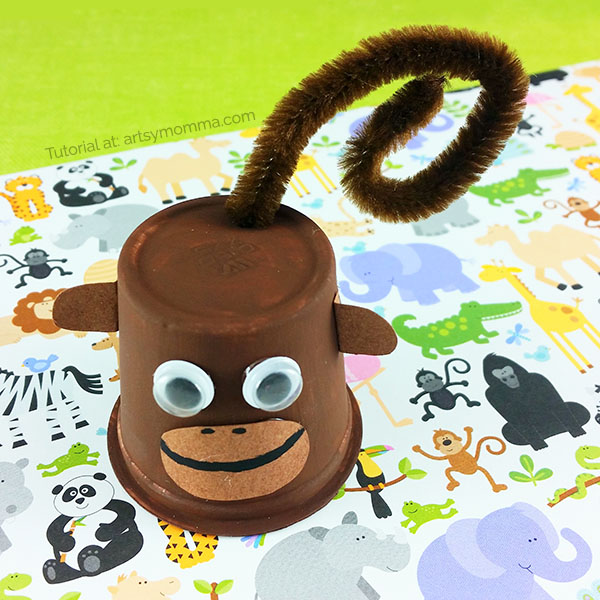 Recycled-K-Cup-Monkey-Craft Jungle Animal Activities