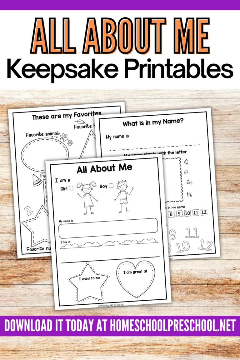 All About Me Preschool Worksheets