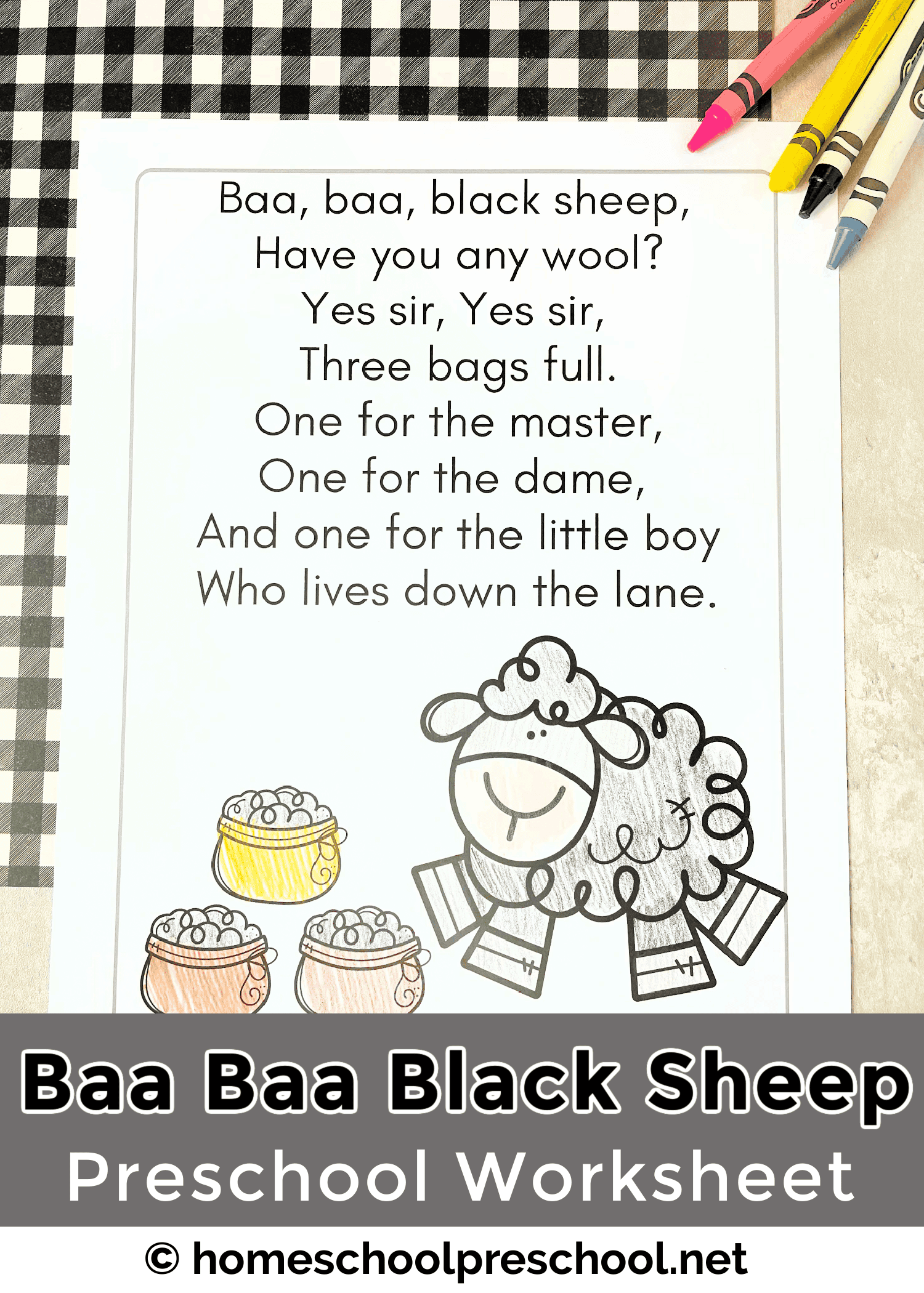 Fun New Baa Baa Black Sheep Worksheet For Preschoolers