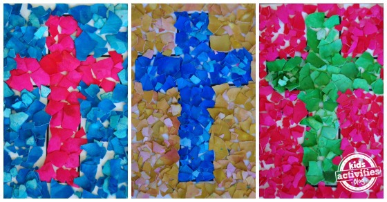 easter-craft-egg-shell-mosaic-cross Easter Cross Craft Ideas