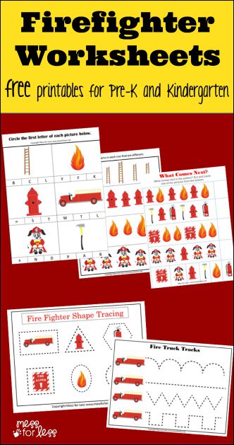 firefighter-kindergarten-worksheets1 Free Firefighter Printables