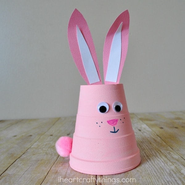 foam-cup-bunny-craft-3 Rabbit Crafts for Preschoolers