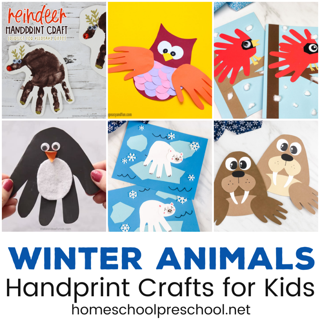 handprint-winter-animals-1024x1024 Handprint Winter Animals Crafts