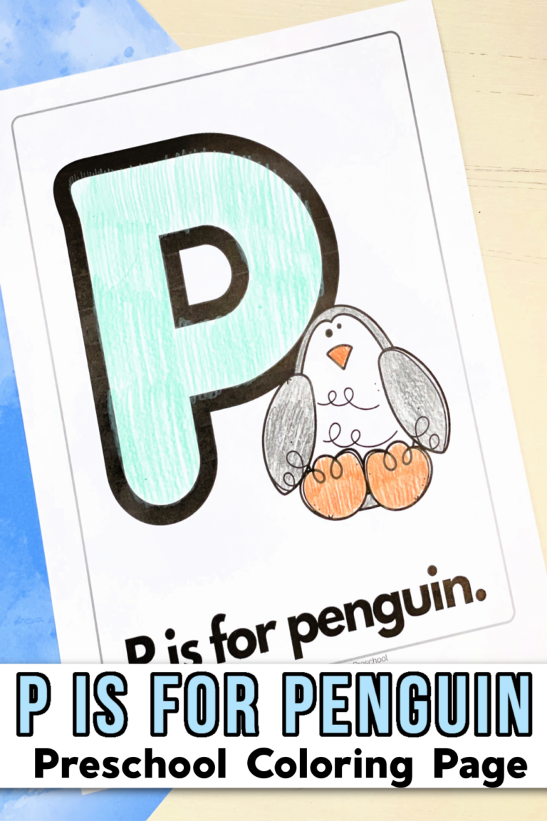 P is for Penguin Coloring Page