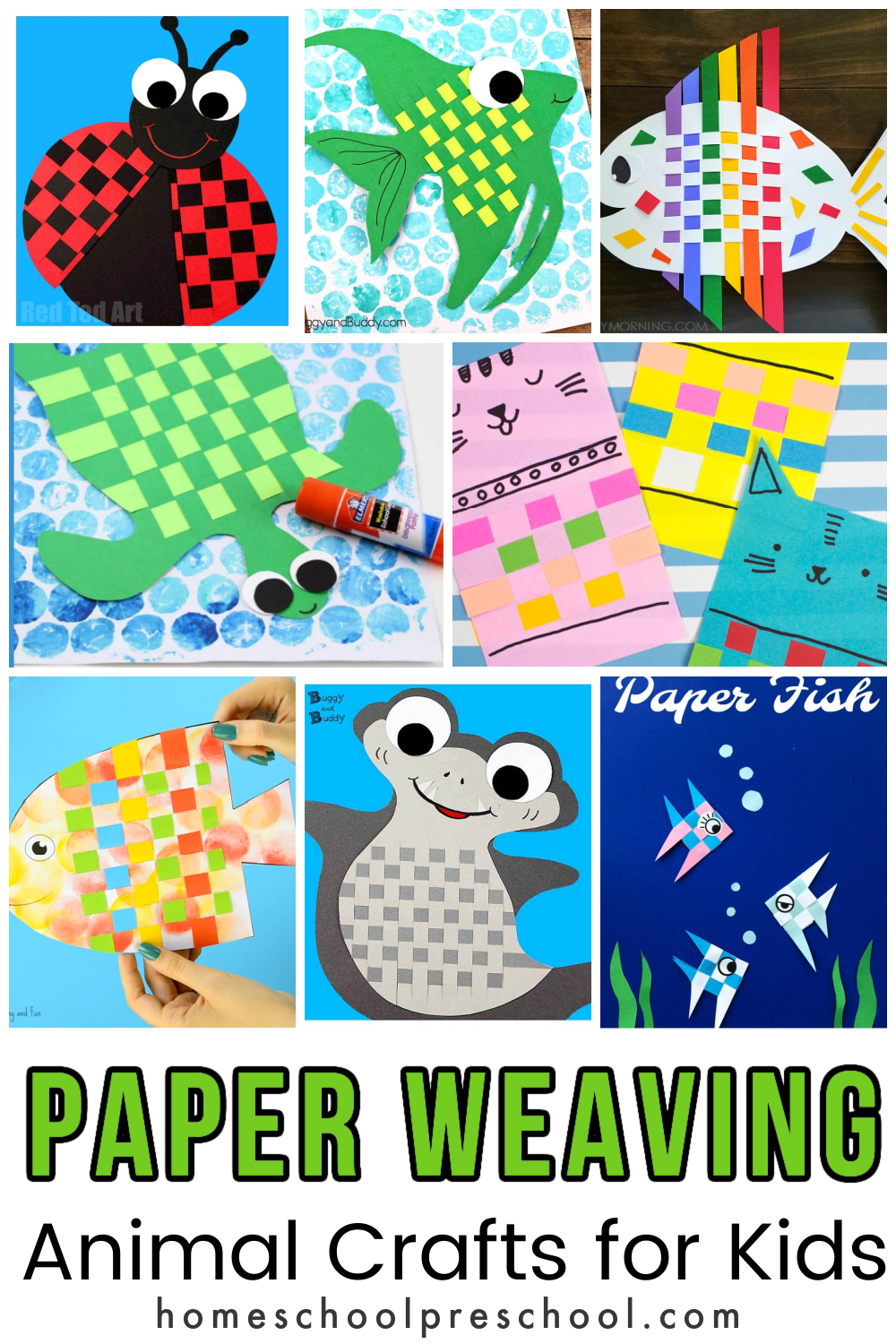 paper-weaving-animals-crafts Paper Weaving Animals