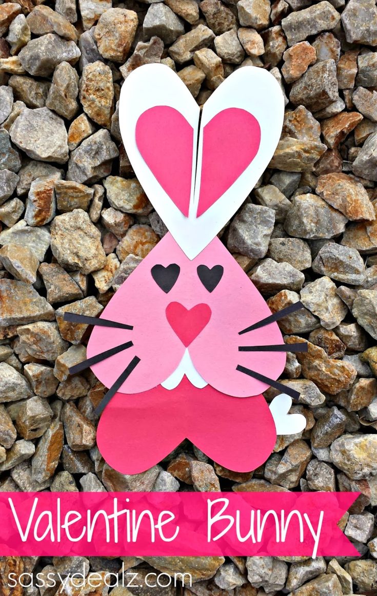 valentine-bunny-rabbit-heart-735x1162 Rabbit Crafts for Preschoolers