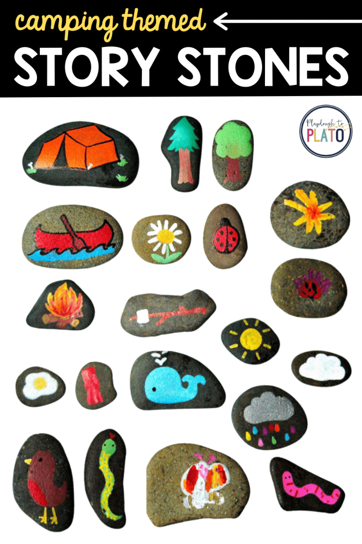 Camping-Themed-Story-Stones-735x1103 Camping Crafts for Kids