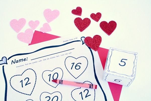 Doubles-Facts-Math-Free-Printable-Set 22 Printable Valentines Worksheets for Kids