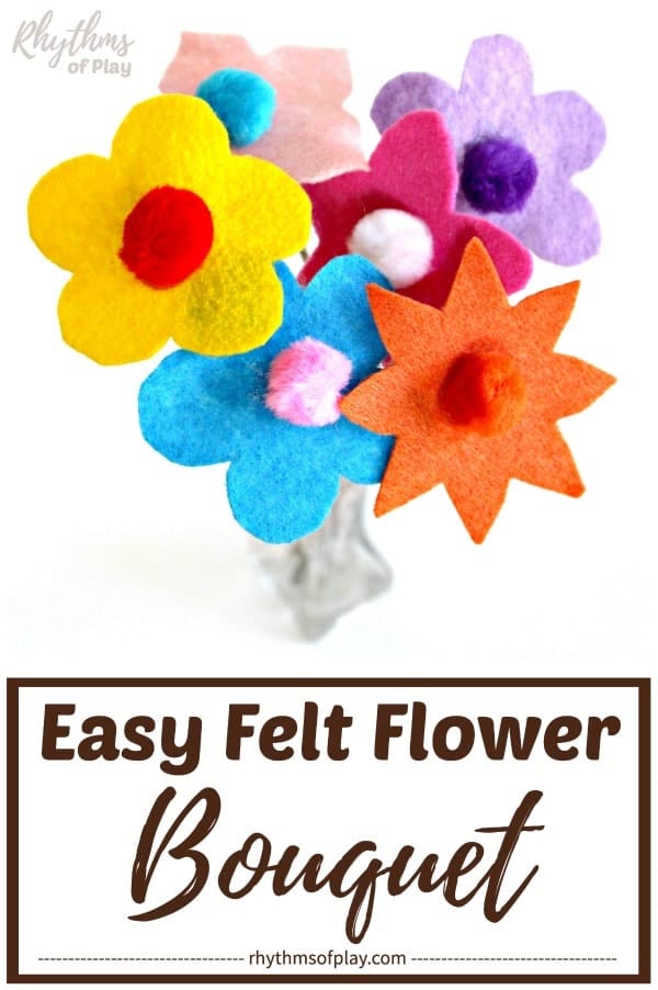 Felt-Flower-Bouquet-pin1 Mothers Day Crafts Kids Can Make for Mom