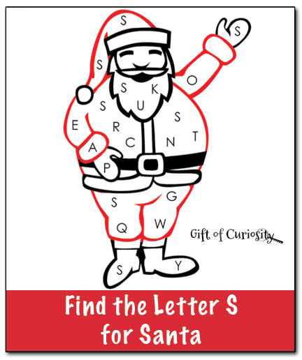 Find-the-Letter-S-for-Santa-Gift-of-Curiosity Santa Printables for Kids