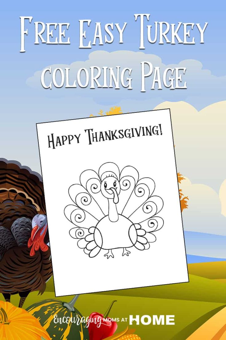Free-Easy-Turkey-Coloring-Page-For-Kids-735x1103 Thanksgiving Printables for Preschoolers