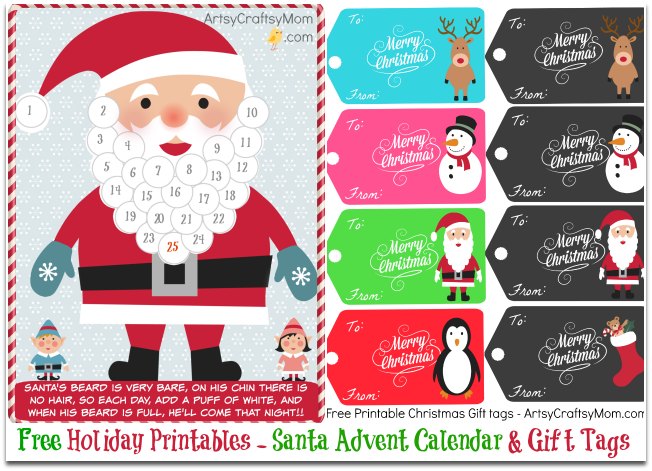Free-Holiday-Printables- Santa Printables for Kids